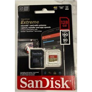 SanDisk Extreme 128GB MicroSDXC Memory Card Brand New Sealed
